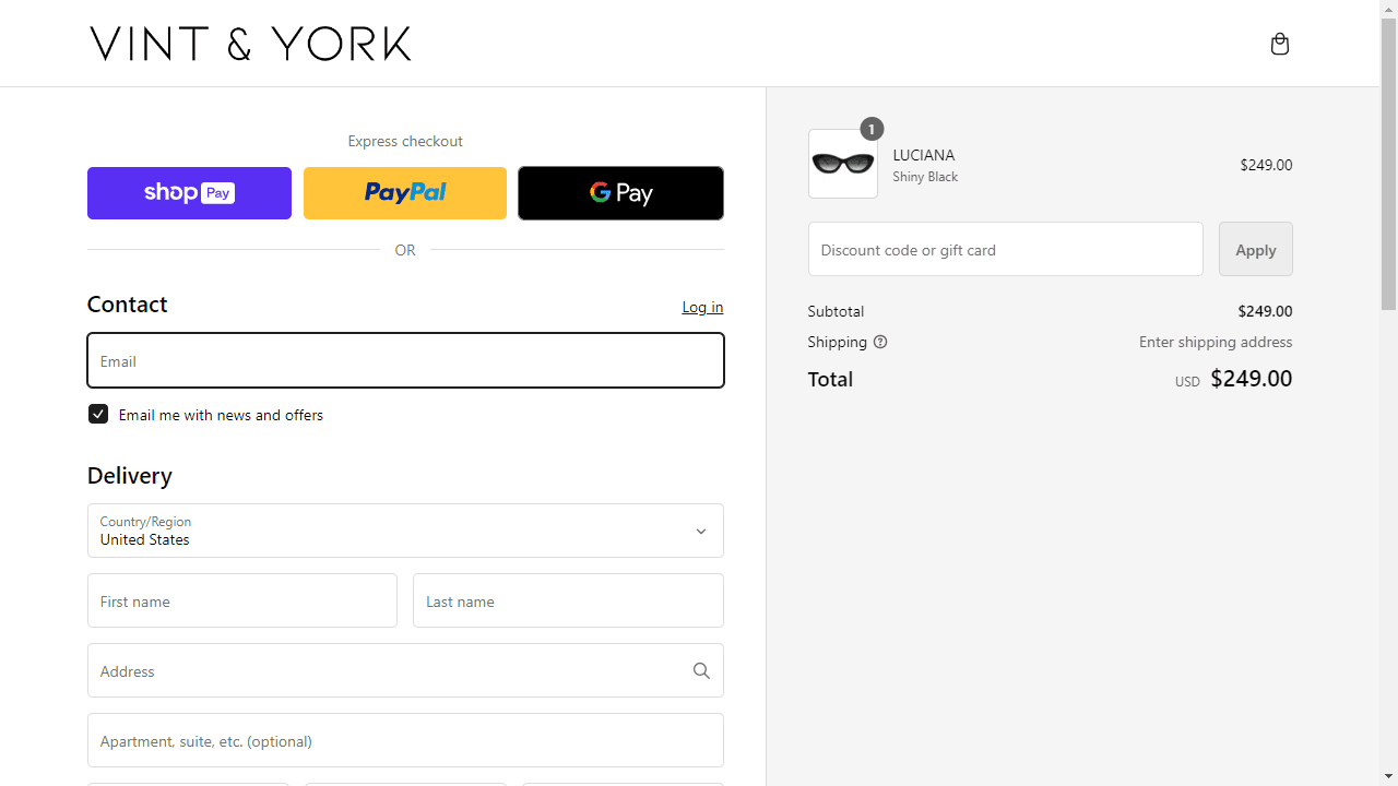 How to apply Vint & York coupon code